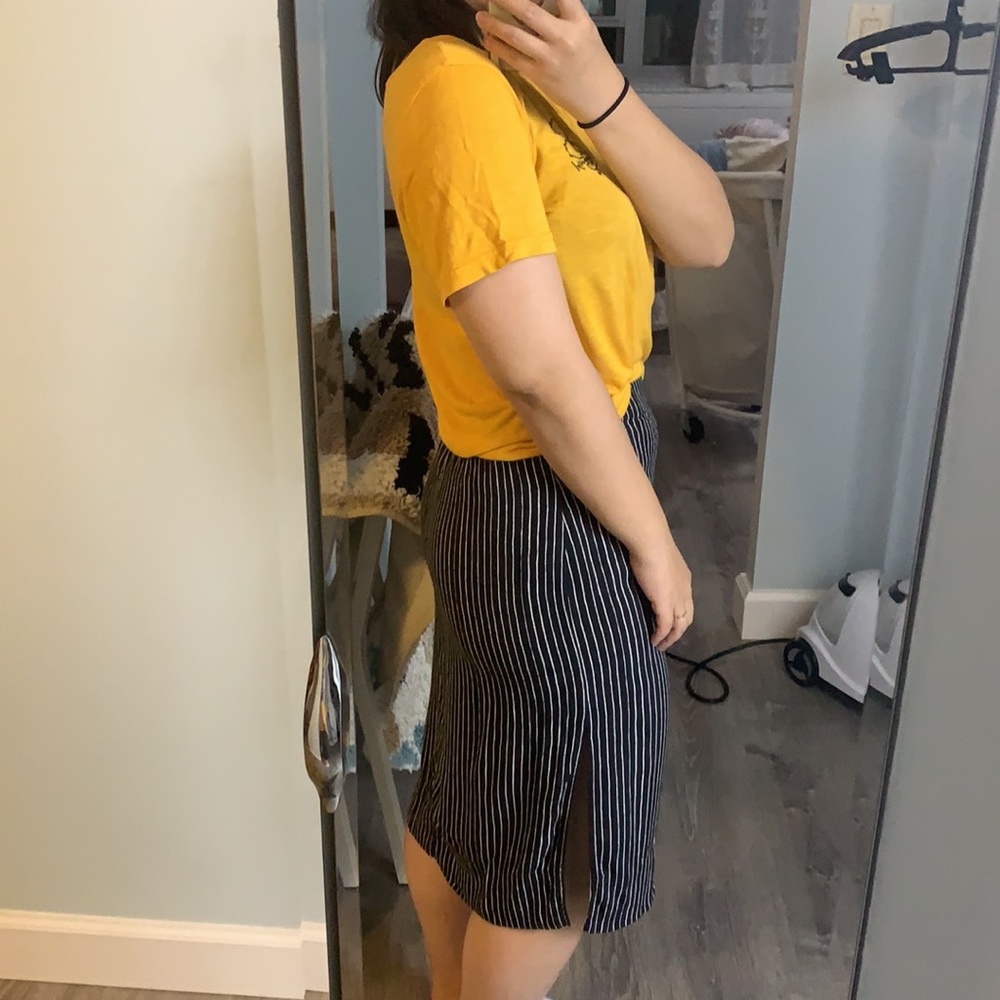 Madewell Black and White Striped Skirt Sz 0
